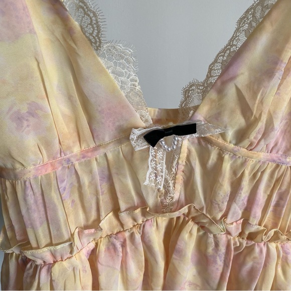 $198 NWT For Love And Lemons “Elita” Floral Mini Dress Sz Small - Picture 8 of 11